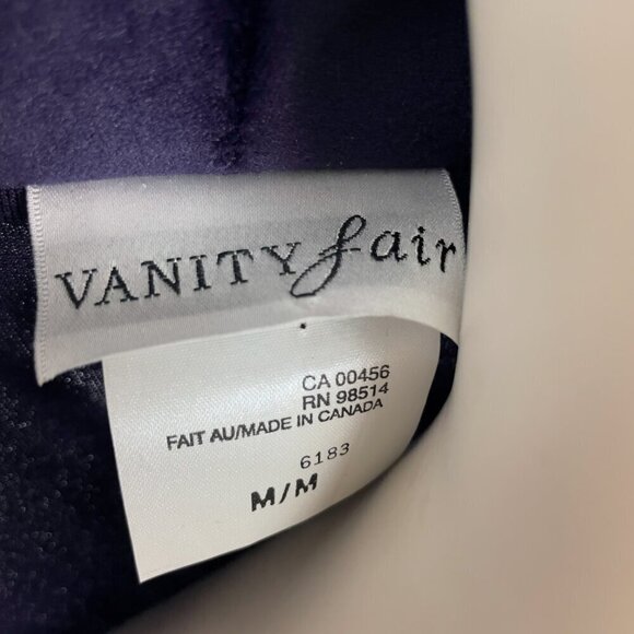 VANITY FAIR VTG Velvet Deep Purple Floral Shawl‎ Collar Robe sz M - Picture 5 of 8